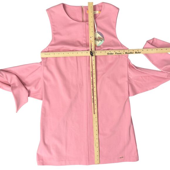 Ted Baker Pink Patron Front Tie Mini Sleeveless Dress size 5 / XL / 12 NEW Tags - Picture 13 of 16